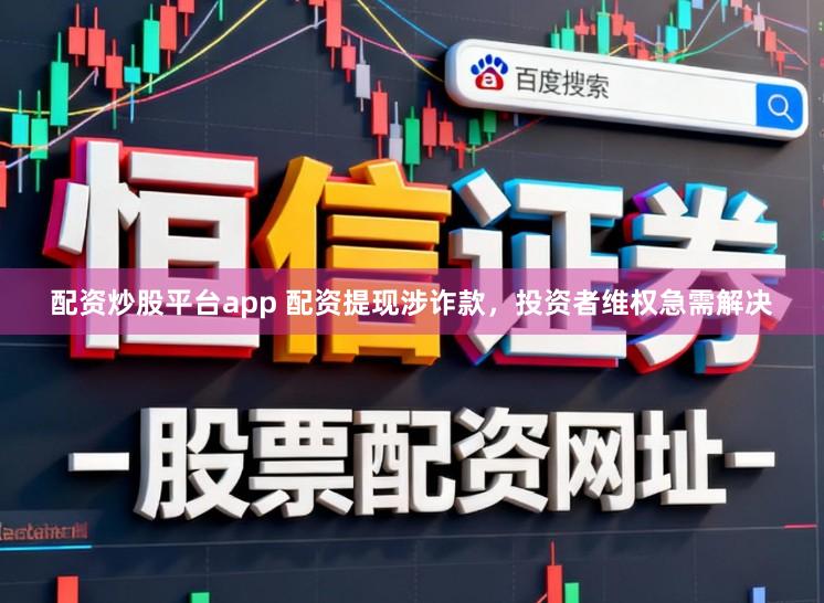配资炒股平台app 配资提现涉诈款，投资者维权急需解决